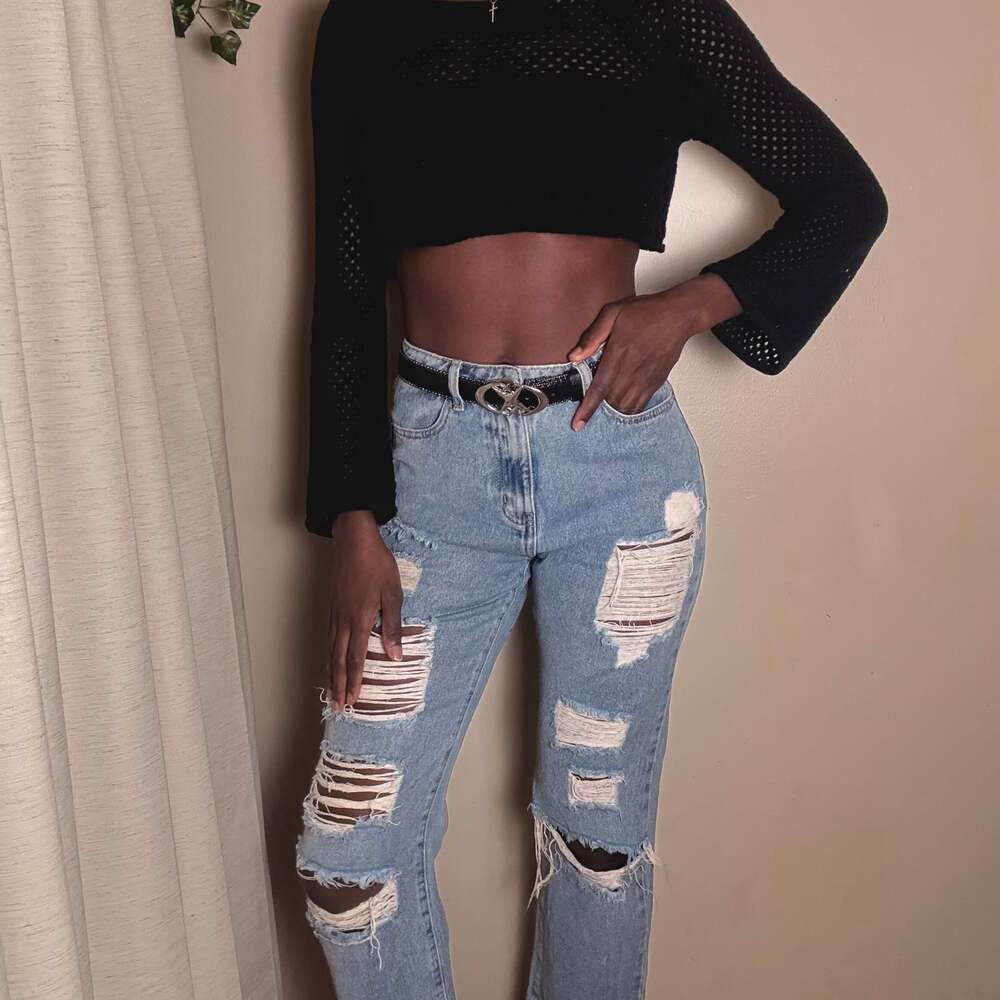 Women's Ripped Denim Distressed Jeans